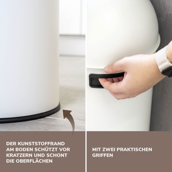 eluno Mülleimer Pushmülleimer 25 Liter aus Stahlblech, abnehmbarer Deckel Bild 5