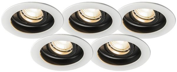 Qazqa LED Einbaustrahler Rondoo, QAZQA Einbauleuchte, Weiß, Aluminium, Modern
