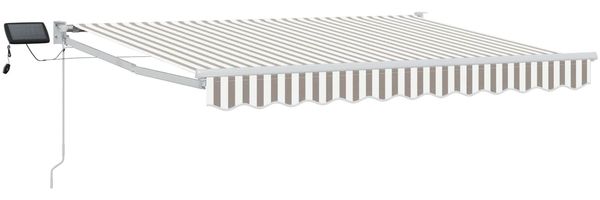 vidaXL Manuelle Gelenkarmmarkise mit LEDs Hellgrau und Weiß 3426060