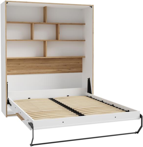 Schrankbett >SMARTROOM< Regale sorgen für viel Stauraum, platzsparend Made in Europe, inklusive Lattenrost, ca. 170x215cm