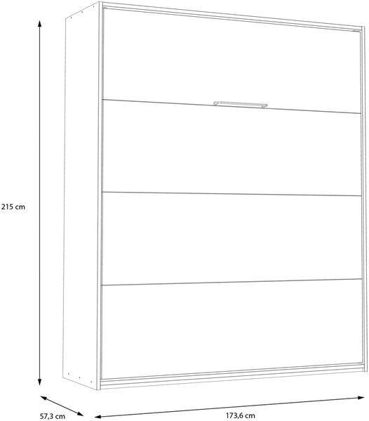 Schrankbett >SMARTROOM< Regale sorgen für viel Stauraum, platzsparend Made in Europe, inklusive Lattenrost, ca. 170x215cm Bild 8