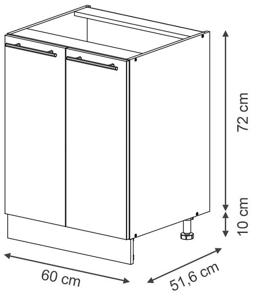 Küchenunterschrank Fame-Line Dunkelgrau 60 cm , AP Marmor Vicco Bild 3