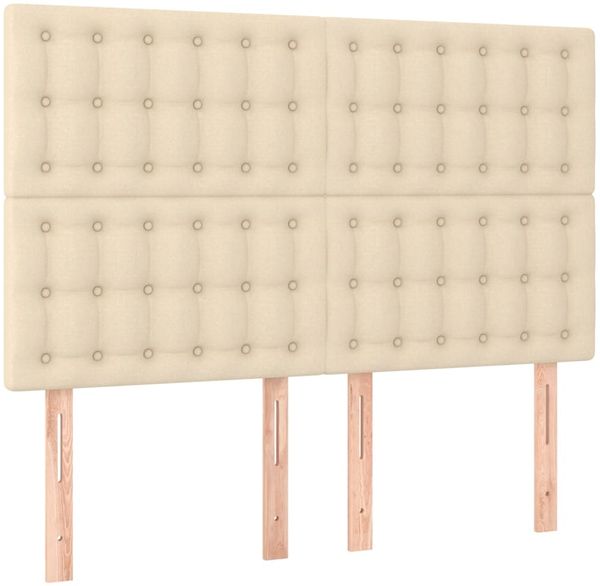 vidaXL Boxspringbett mit Matratze Creme 140x200 cm Stoff, Härtegrad: H2 [3136922] Bild 6