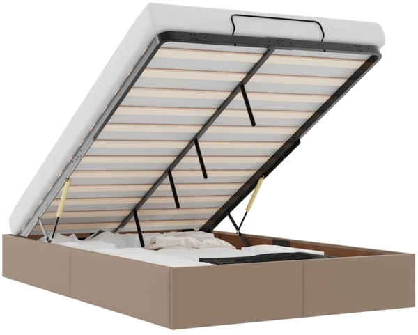 vidaXL Ottoman-Bett ohne Matratze Cappucino 120x200cm Kunstleder 3310798