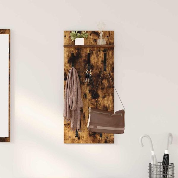 vidaXL Wandmontierter nachttisch Geräucherte Eiche 40 x 10 x 90 cm 874455