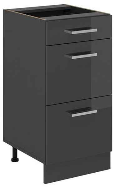 Küchenunterschrank R-Line Anthrazit Hochglanz 40 cm mit Schubladen, ohne Arbeitsplatte Vicco Bild 4