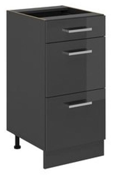 Küchenunterschrank R-Line Anthrazit Hochglanz 40 cm mit Schubladen, ohne Arbeitsplatte Vicco Bild 6