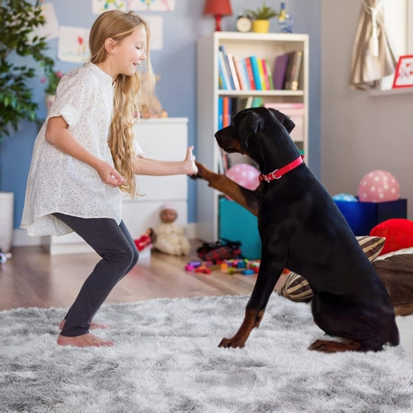 HOCHFLOR Shaggy Teppich 200x300 cm Super weich Flauschig Kinderzimmer Wohnzimmer Bild 2