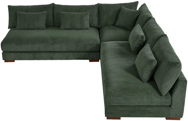 Vente-unique - SPERONE Sofa SamtStoff Grün - B 275 cm x H 85 cm x L 275 cm Bild 2