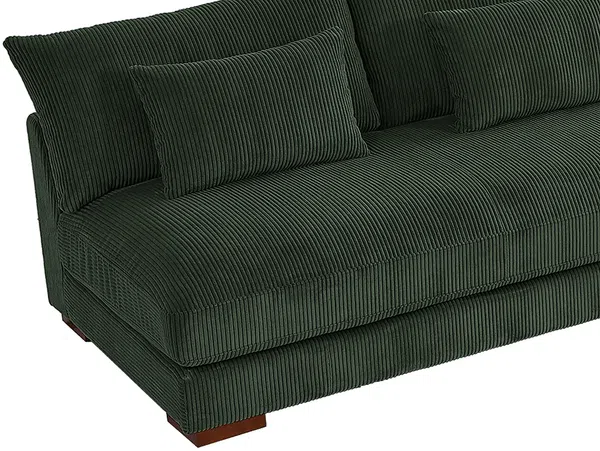 Vente-unique - SPERONE Sofa SamtStoff Grün - B 275 cm x H 85 cm x L 275 cm Bild 4