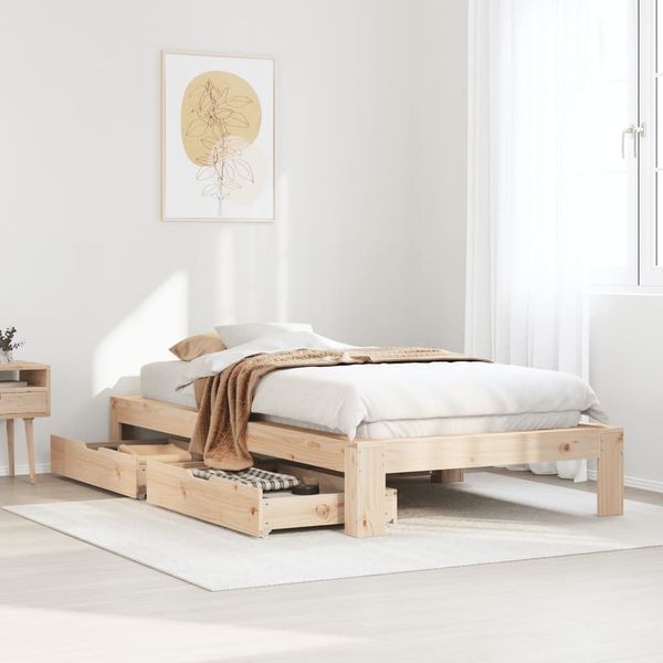 vidaXL Massivholzbett ohne Matratze 90x190 cm Kiefer 3309020