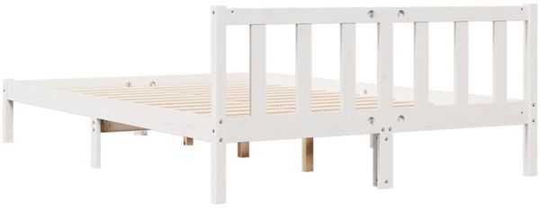 vidaXL Massivholzbett Extra Lang ohne Matratze Weiß 140x210 Kieferholz 852435 Bild 5