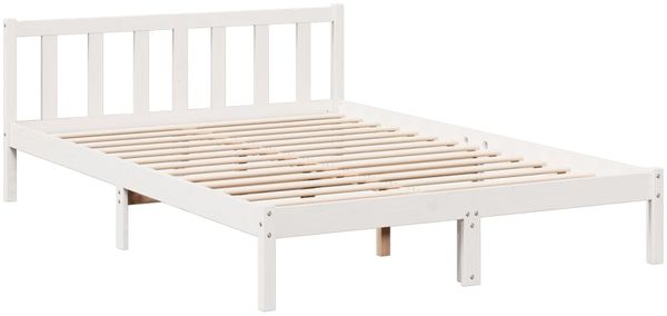 vidaXL Massivholzbett Extra Lang ohne Matratze Weiß 140x210 Kieferholz 852435 Bild 3