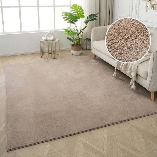 OTTO home Teppich Cali, in Standard- und Premium-Qualität, 13 mm oder 16 mm Höhe, rechteckig, Uni-Farben, kuschelig, & weich, waschbar, Wohnzimmer, Schlafzimmer