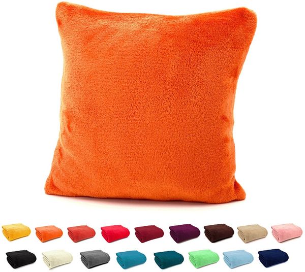 heimtexland Dekokissen Flanell Soft Kuschelkissen Plüsch Kissenbezug, super weich und flauschig, Allergiker geeignet, atmungsaktiv
