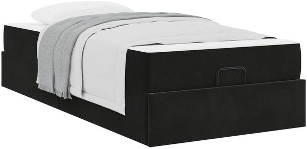 vidaXL Bettgestell mit Matratze 2 pcs Schwarz Samt 3399542 Bild 3