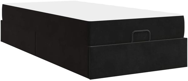 vidaXL Bettgestell mit Matratze 2 pcs Schwarz Samt 3399542 Bild 8