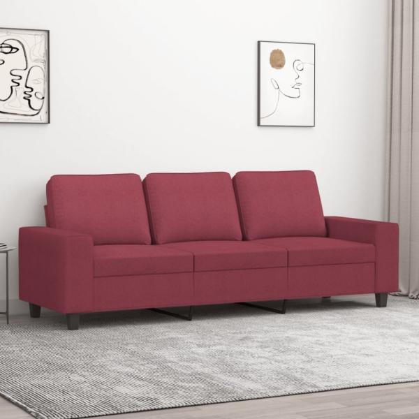 vidaXL 3-Sitzer-Sofa Weinrot 180 cm Stoff 359405