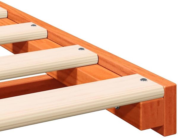 vidaXL Bettrahmen Wachsbraun 90 x 190 cm Massives Kiefernholz 873096 Bild 8