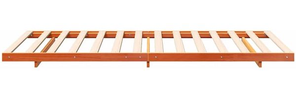 vidaXL Bettrahmen Wachsbraun 90 x 190 cm Massives Kiefernholz 873096 Bild 6