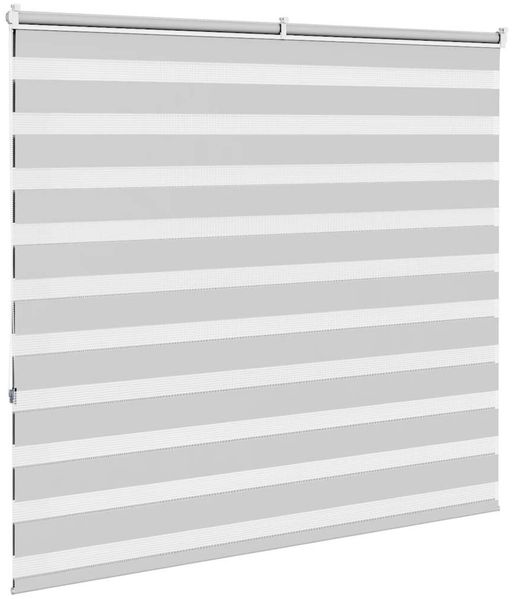 vidaXL Doppelrollo Hellgrau 165x150 cm Stoffbreite 160,9 cm Polyester 4014456 Bild 4