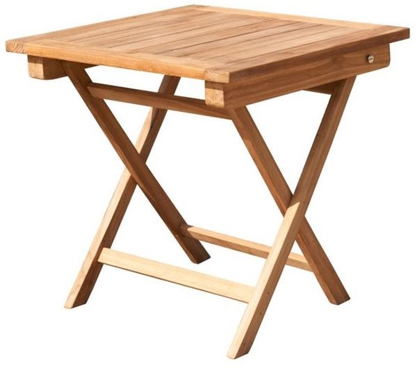 Klapptisch Ela Bistrotisch Beistelltisch Quadratisch Teak Gartenmöbel 50x50x50cm Bild 4