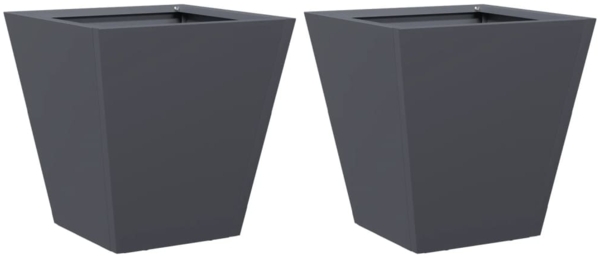 vidaXL Pflanzkübel 2 Stk. Anthrazit 30x30x30 Stahl 851043