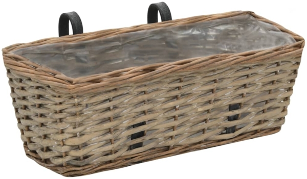 vidaXL Balkon-Blumentöpfe 2 Stk. Weide mit PE-Auskleidung 40 cm 246828