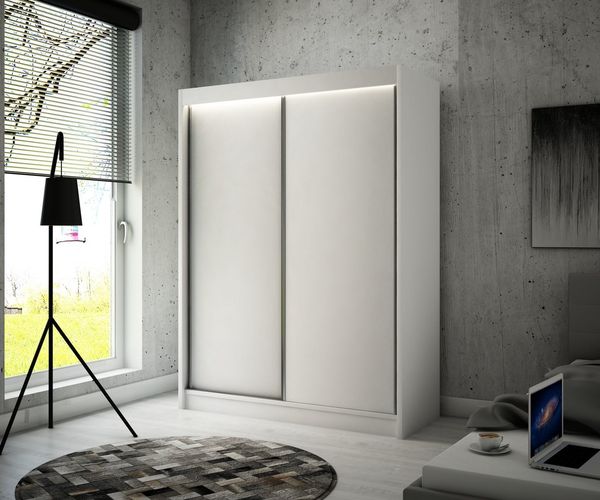 ALTDECOR Schiebetürenschrank BEROG Vielseitiger Schwebetürenschrank LED Beleuchtung Schlafzimmer