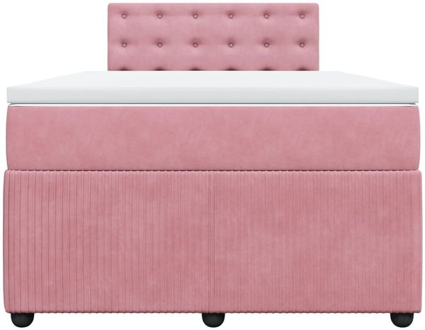 vidaXL Boxspringbett mit Matratze Rosa 120x190 cm Samt 3290003 Bild 6