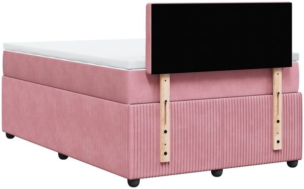 vidaXL Boxspringbett mit Matratze Rosa 120x190 cm Samt 3290003 Bild 8