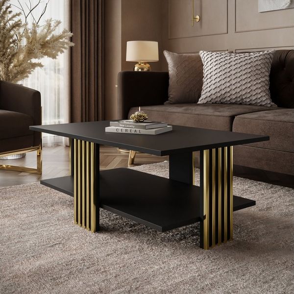 Lookway Couchtisch SAPHIRA GOLD mit Ablage (1 Tisch)