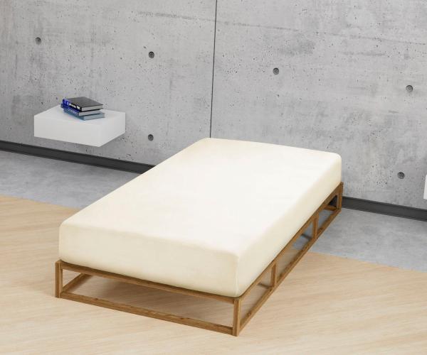 biberna Frottee-Stretch-Spannbetttuch 0012344, natur, 1x 90x190 cm - 100x200 cm