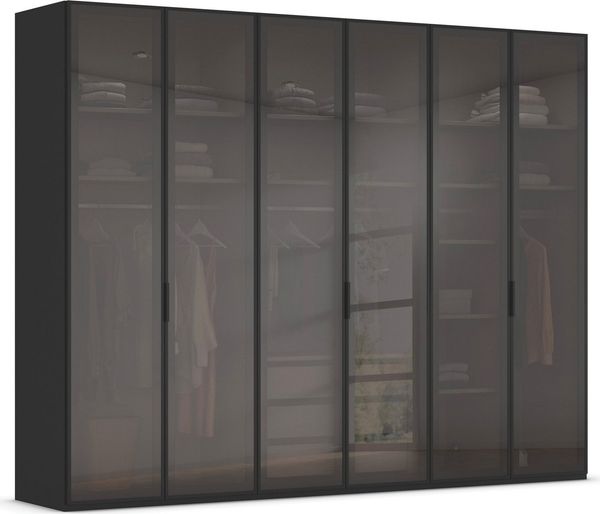 rauch Kleiderschrank Schrank Garderobe SKAT SHINE Breiten 151/201/251/301cm, Höhe 223/235cm (3 verschiedene Ausstattungen BASIC/CLASSIC/PREMIUM (inkl. SOFT-CLOSE) edle Schrankfront mit hochwertigen Glasrahmentüren MADE IN GERMANY