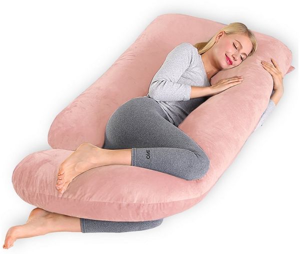 CALIYO Seitenschläferkissen Stillkissen, J-förmiges Schwangerschaftskissen zum Schlafen, Seitenkissen, Seitenschläferkissen ergonomisch geformt