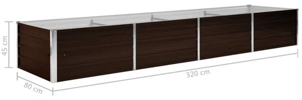 vidaXL Garten-Hochbeet Braun 320 x 80 x 45 cm Verzinkter Stahl 45716 Bild 8