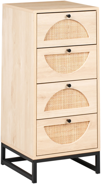 Kommode mit 4 Schubladen BOTWOOD Hellbraun