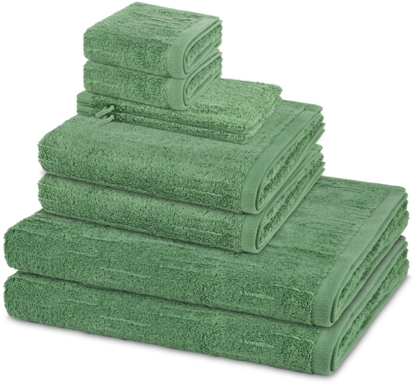 Ross Premium 8 tlg. Frottier-Set - 2 X Handtuch (50 X 100cm), 2 X Duschtuch (70 X 140cm), 2 X Gästetuch (30 X 50cm), 2 X Waschhandschuh (16 X 22cm) - 500 - Schilf