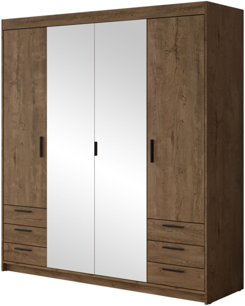 Kleiderschrank Elena 4D6S (Farbe: Lefkas Eiche)
