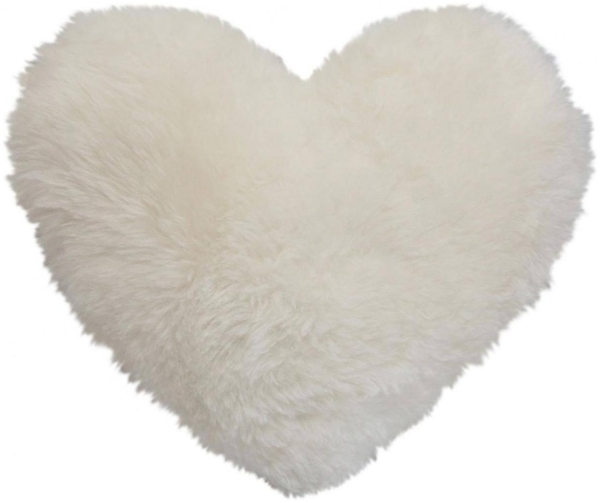 Lammfellkissen - HERZ Farbe: Weiß