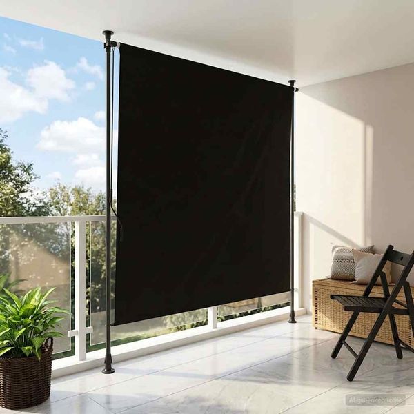 vidaXL Outdoor Rollo Schwarz 120 x 270 cm 42037122