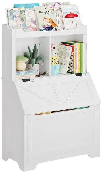 GarveeMore Kinderregal Bücherregal Kinder Spielzeugregal mit Deckel 80 x 40 x 122 cm