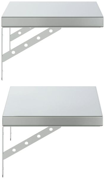 vidaXL Wandregale 2 Stk. 50x30 cm Silbern Edelstahl 3214509 Bild 6