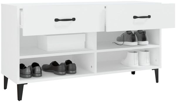 vidaXL Schuhschrank Weiß 102x35x55 cm Holzwerkstoff 812825 Bild 5
