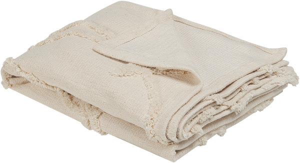 Kuscheldecke ACACIA Baumwolle 125 x 150 cm Beige Blumenmuster