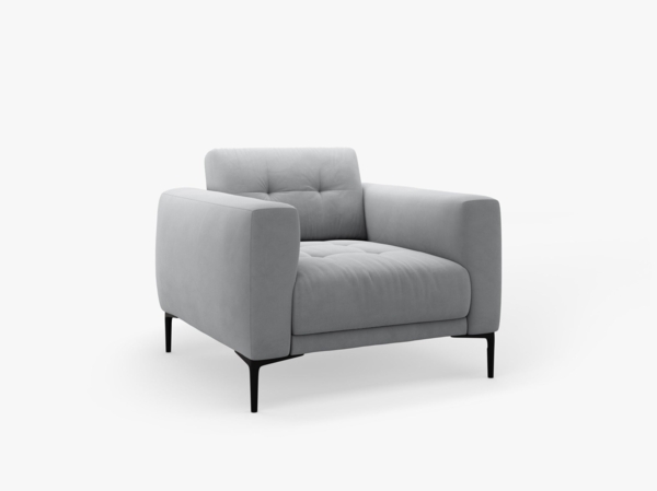 Micadoni Sessel Bemy 1-Sitzer Samt Grau Bild 2