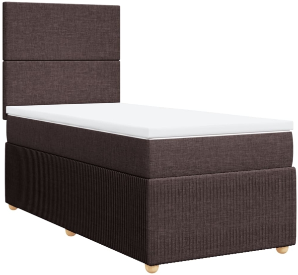 vidaXL Boxspringbett mit Matratze Dunkelbraun 80x200 cm Stoff 3291879
