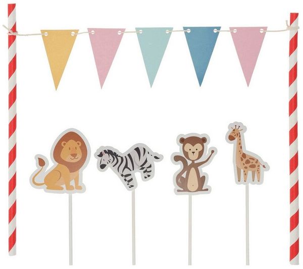 Free & Easy Tortenstecker, Cake Topper Tiere Bunt Mix