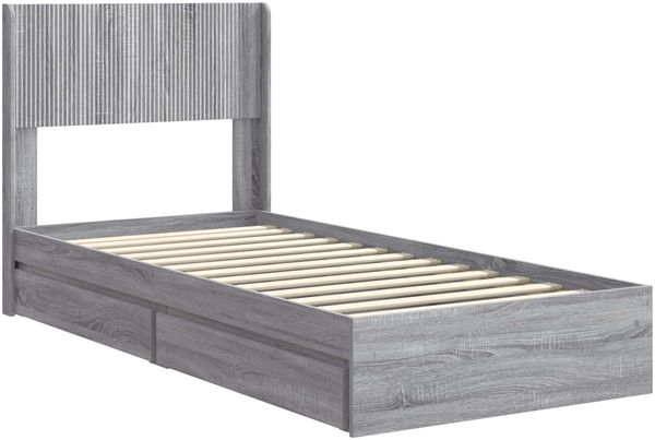 vidaXL Bettgestell mit Stauraum und Kopfteil Grau Sonoma 100 x 200 cm 3414412 Bild 4