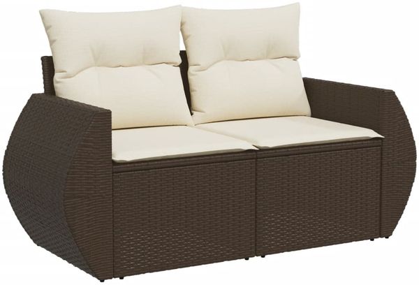 vidaXL 6-tlg. Garten-Sofagarnitur mit Kissen Braun Poly Rattan 3221342 Bild 3